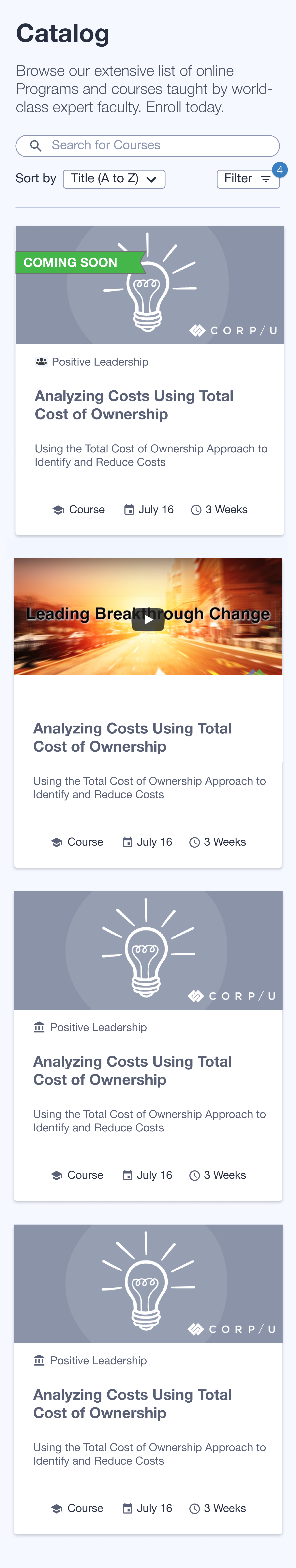 Portfolio Course catalog